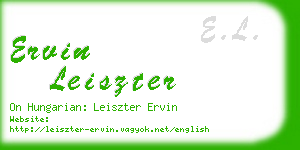 ervin leiszter business card